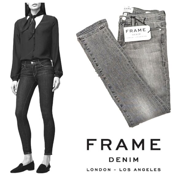 Frame Le skinny de Jeanne gray wash jeans, size 27 - Picture 2 of 11
